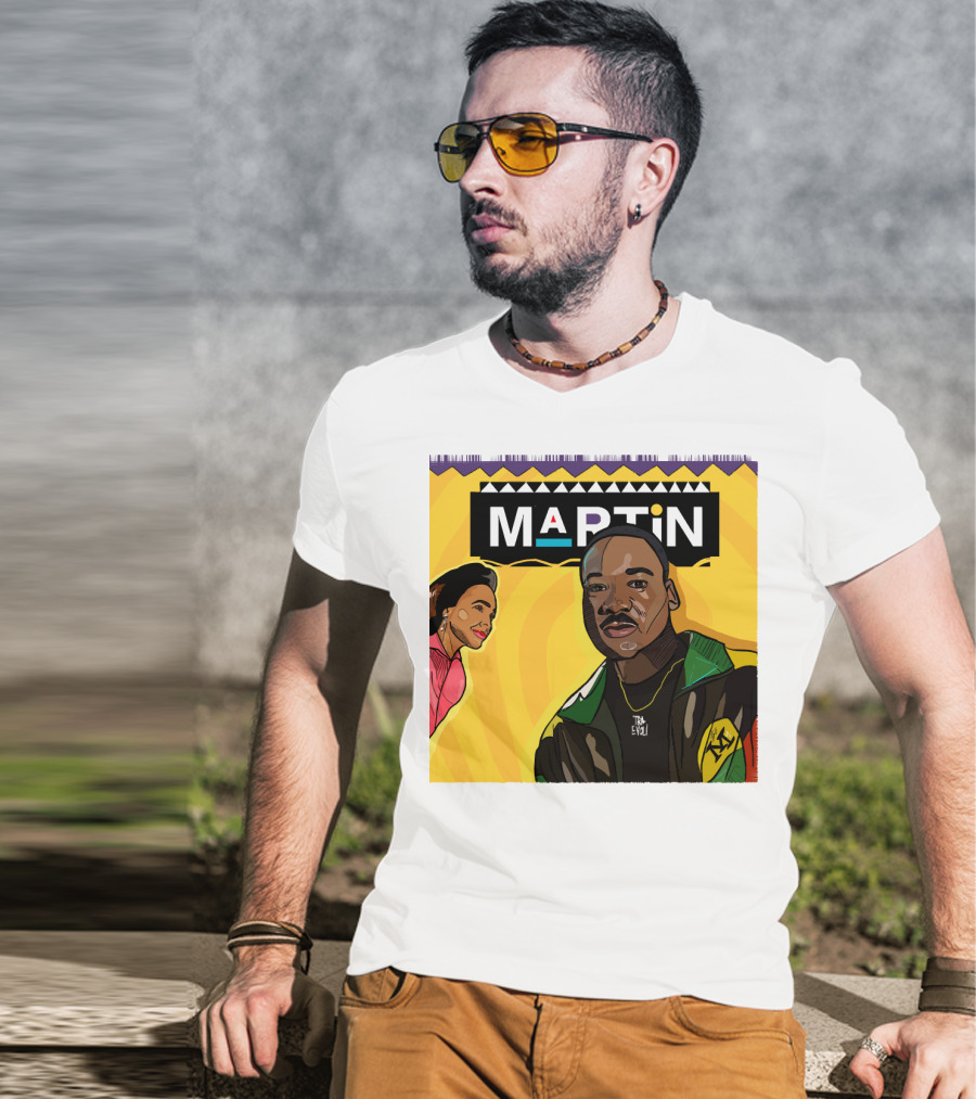 Wassup Like Martin Tribute Yellow Art With Icons T-Shirt