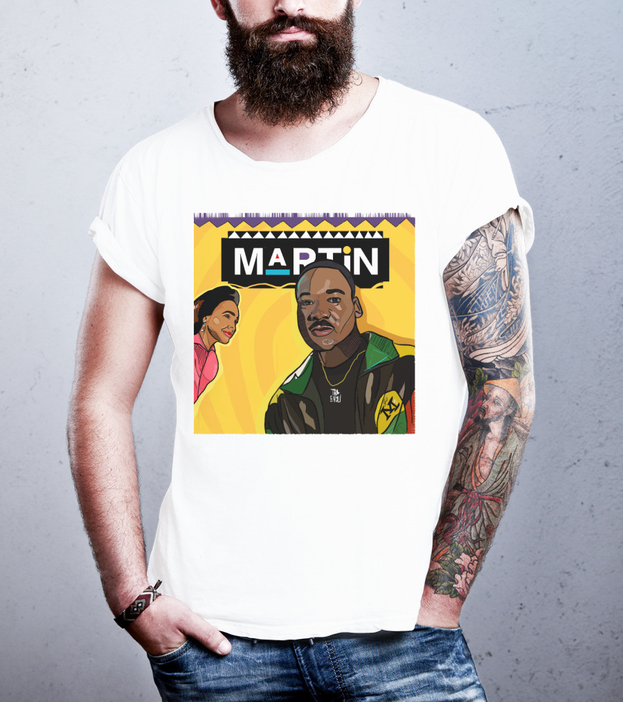 Wassup Like Martin Tribute Yellow Art With Icons T-Shirt