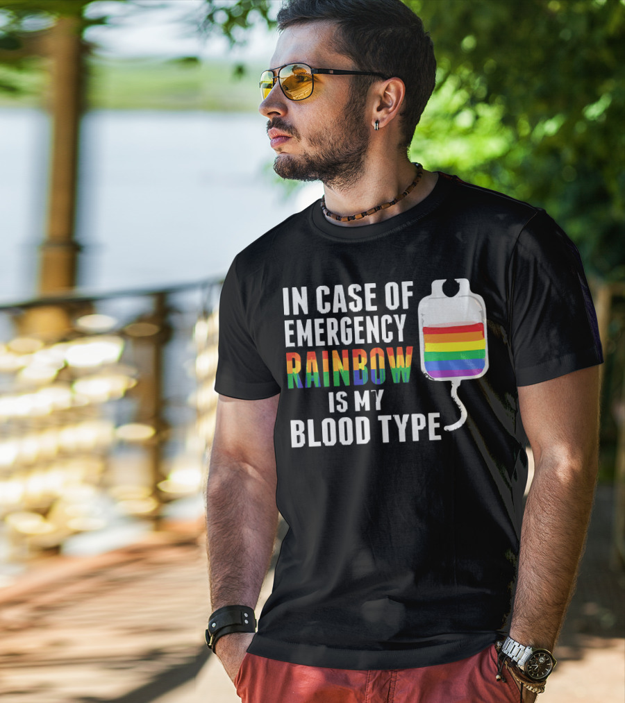 In Case Of Emergency Rainbow Blood Type Bag T-Shirt