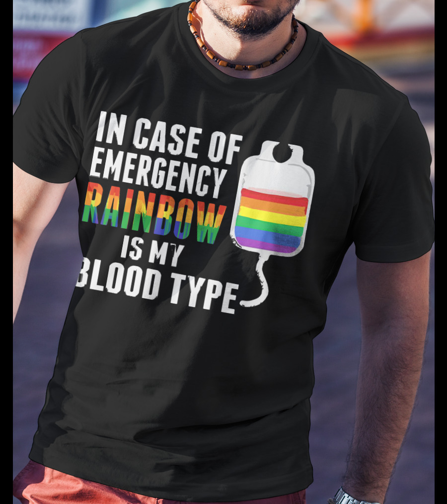 In Case Of Emergency Rainbow Blood Type Bag T-Shirt