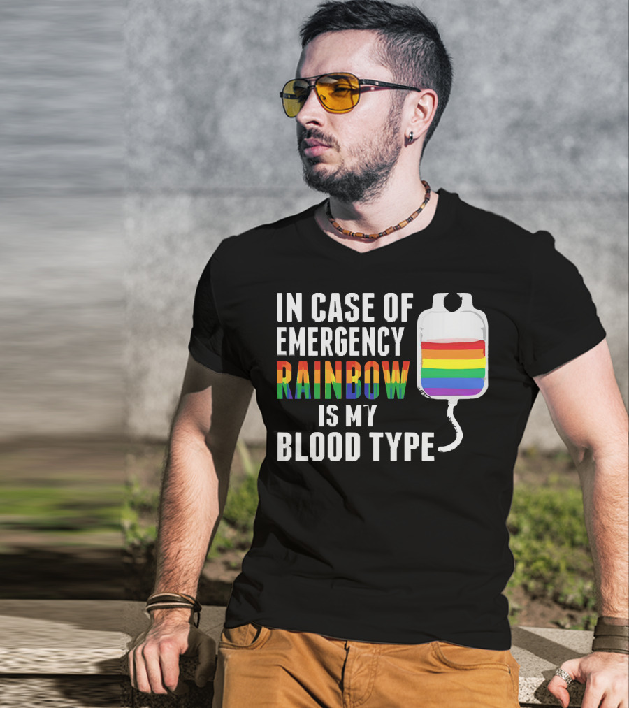 In Case Of Emergency Rainbow Blood Type Bag T-Shirt