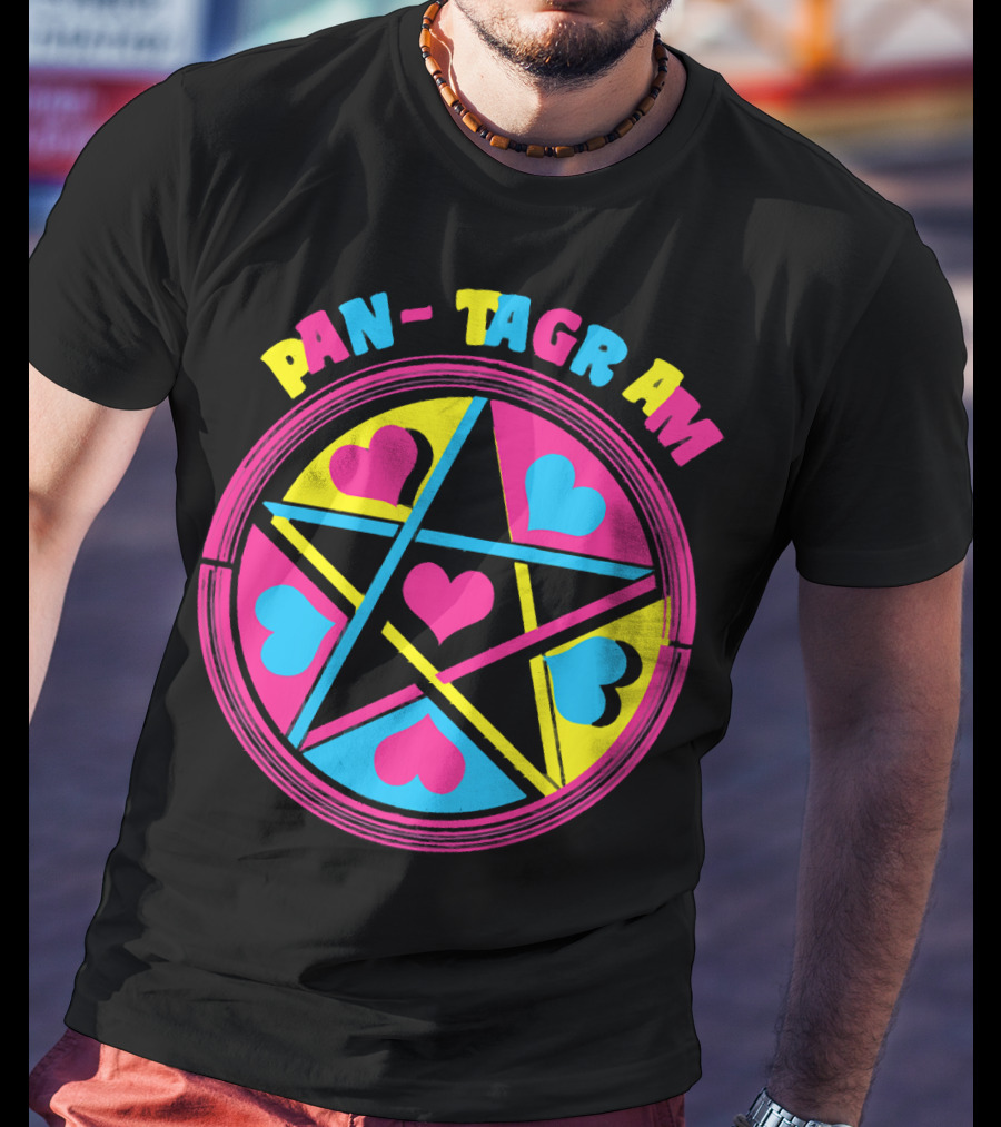 PAN-TAGRAM Hearts And Pentagram Retro T-Shirt