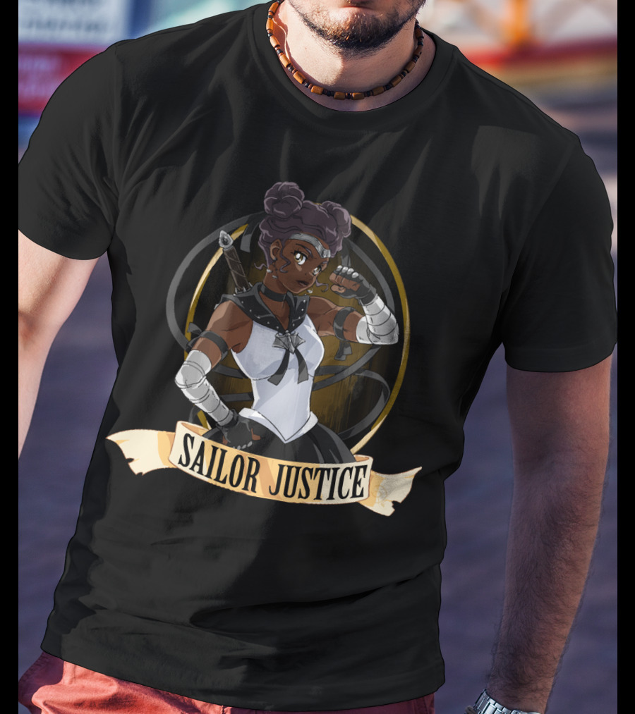Sailor Justice Warrior With Sword And Fighting Stance T-Shirt