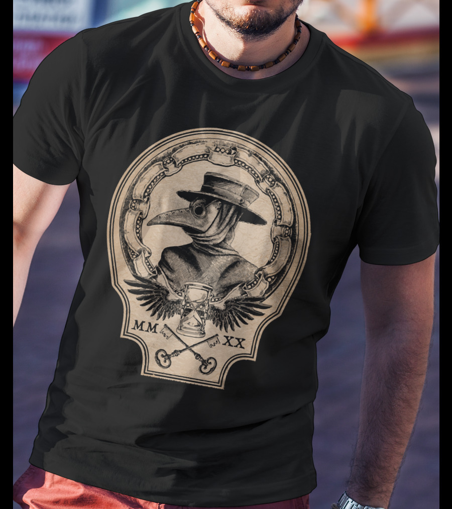 MMXX Plague Doctor Hourglass And Wings Vintage T-Shirt