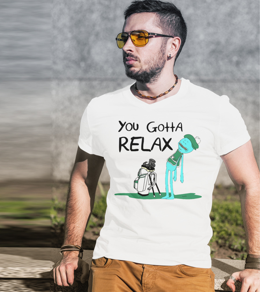 You Gotta Relax Meeseeks Rick And Morty Golf Character Golf Bag T-Shirt