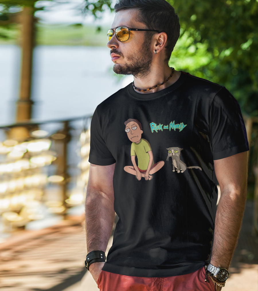 Rick And Morty Jerry And The Talking Cat T-Shirt