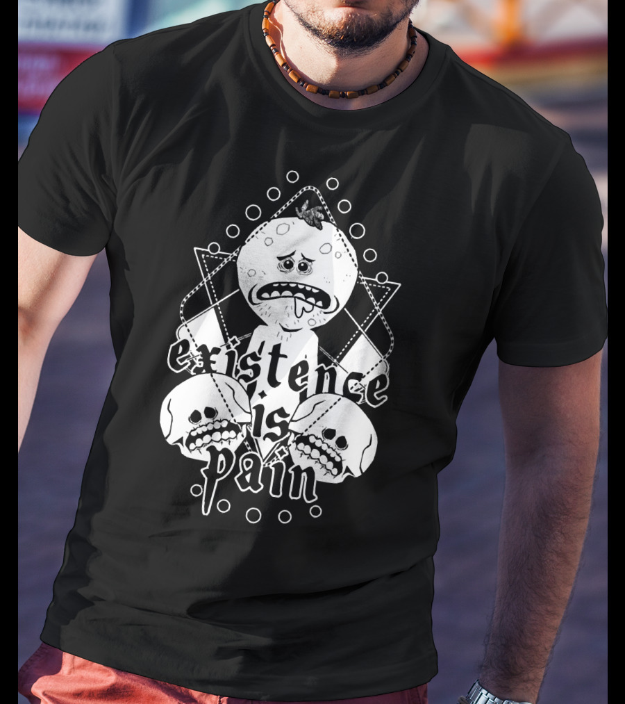 Mr. Meeseeks Existence Is Pain Skulls Geometric T-Shirt