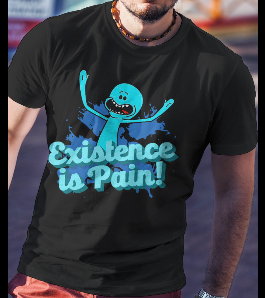Mr. Meeseeks Existence Is Pain Blue Paint T-Shirt