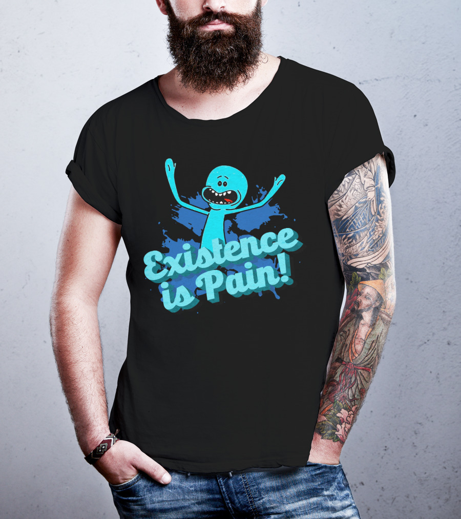 Mr. Meeseeks Existence Is Pain Blue Paint T-Shirt