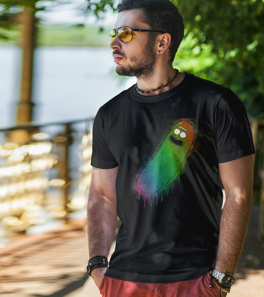 Pickle Rick Rainbow Drip Street T-Shirt