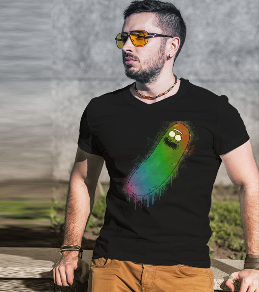 Pickle Rick Rainbow Drip Street T-Shirt
