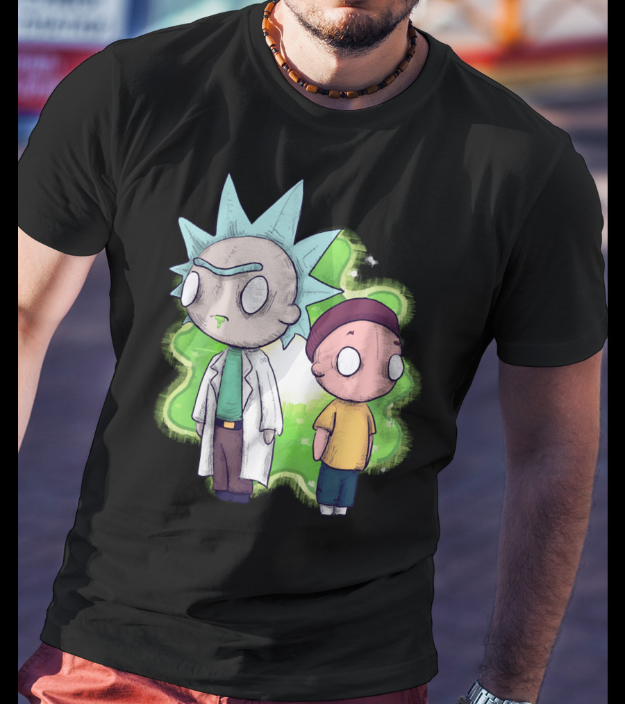 Plushie Rick And Morty Portal Background T-Shirt
