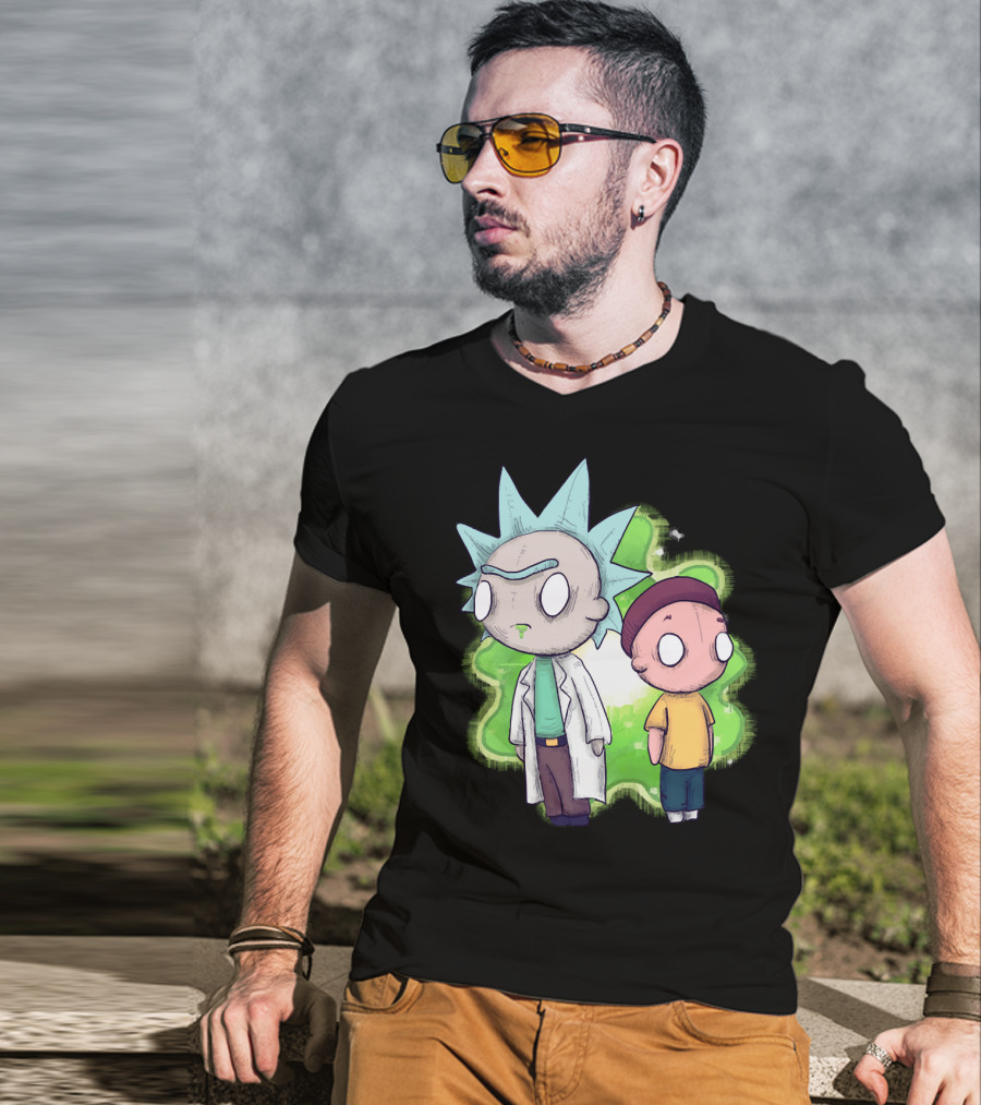 Plushie Rick And Morty Portal Background T-Shirt