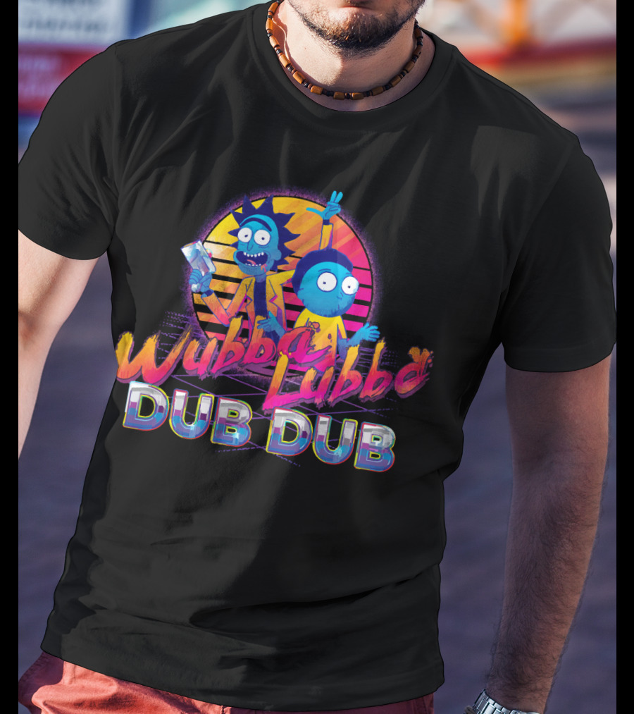 Wubba Lubba Dub Dub Retro Rick And Morty Outrun T-Shirt