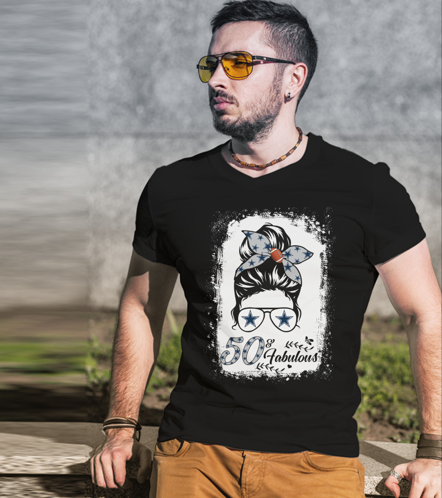 50 And Fabulous Football Stars Birthday T-Shirt