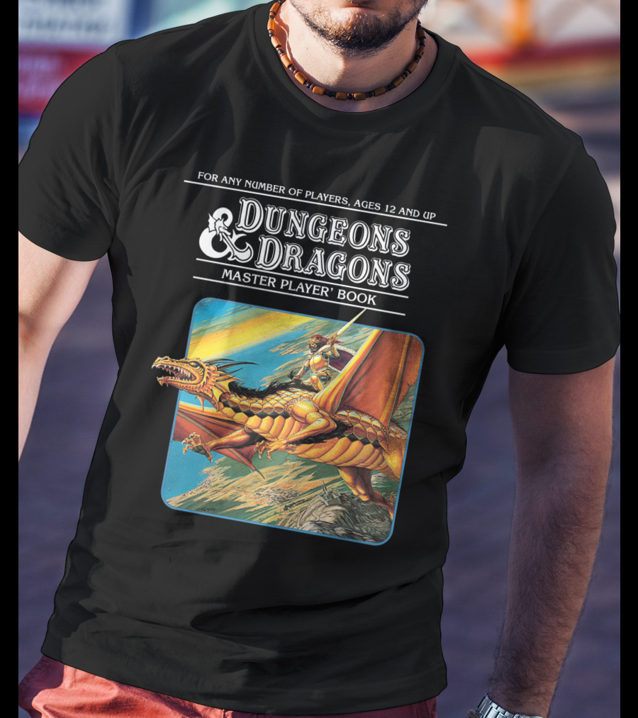 Dungeons And Dragons Master Player Book Vintage Dragon Rider Adventure T-Shirt