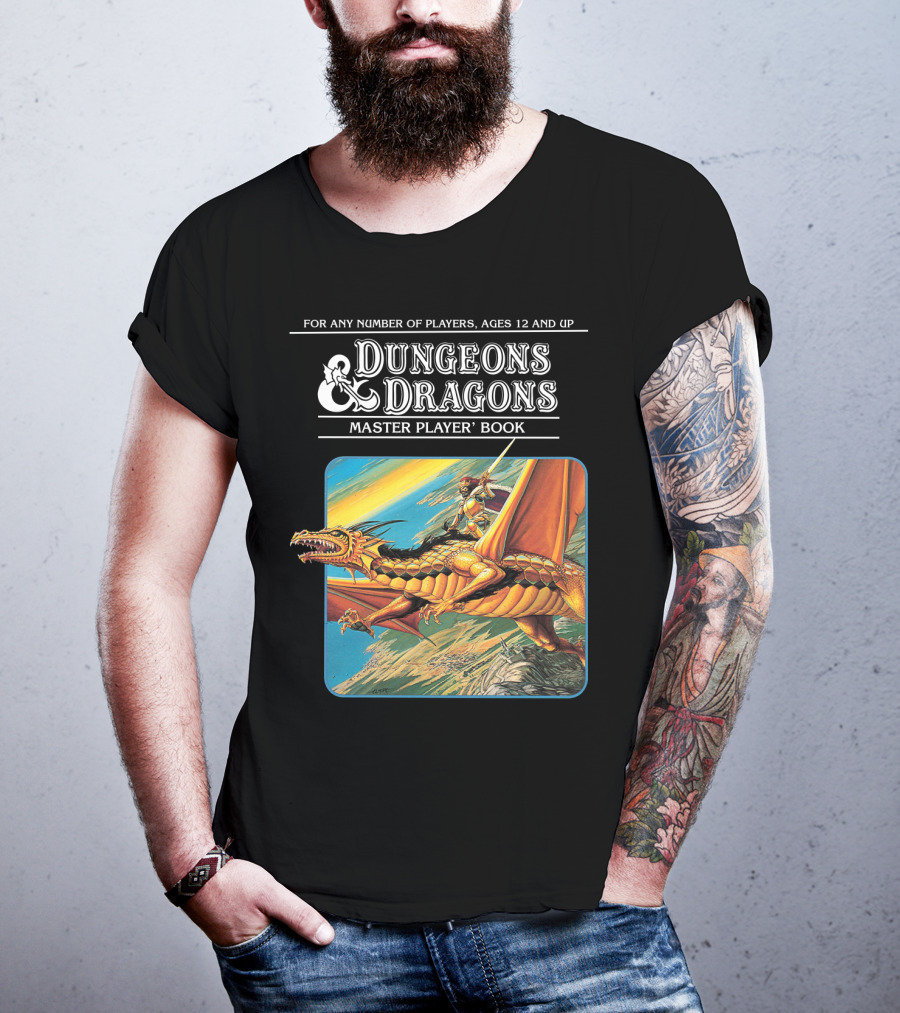 Dungeons And Dragons Master Player Book Vintage Dragon Rider Adventure T-Shirt