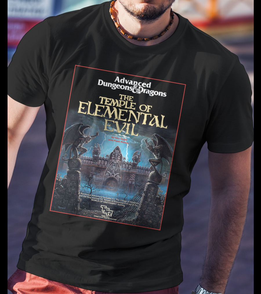 Advanced Dungeons And Dragons The Temple Of Elemental Evil By Gary Gygax With Frank Mentzer TSR World Of Greyhawk Setting T-Shirt