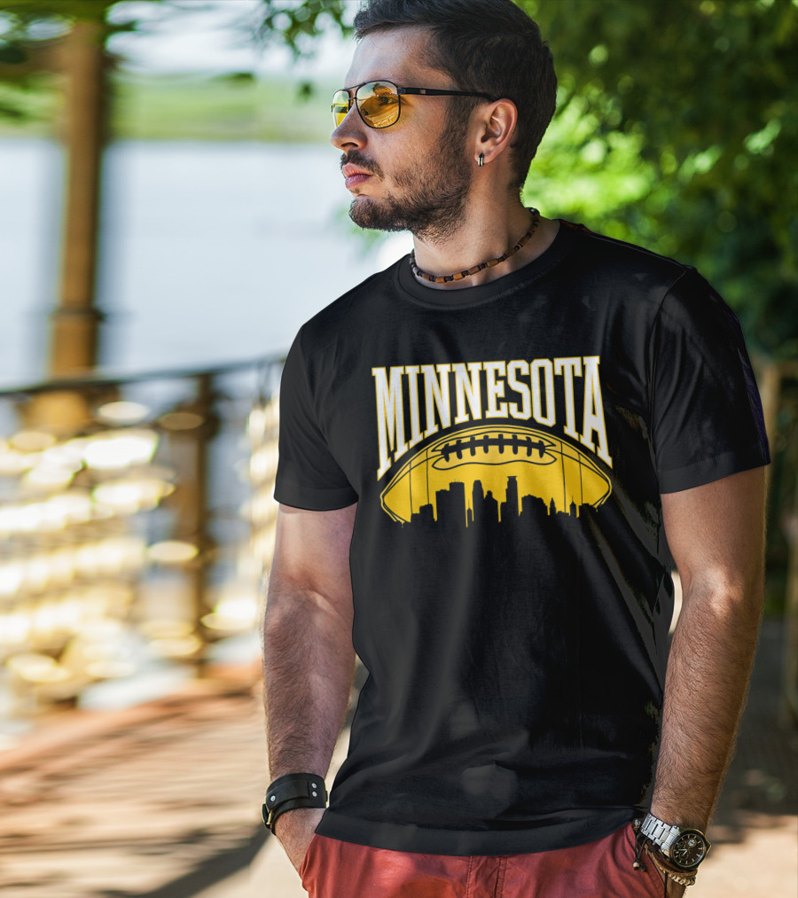 Minnesota Football Skyline Vintage Viking MN T-Shirt