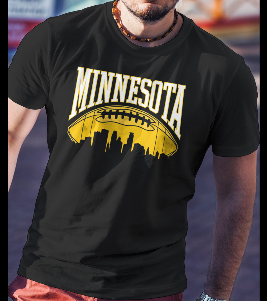 Minnesota Football Skyline Vintage Viking MN T-Shirt