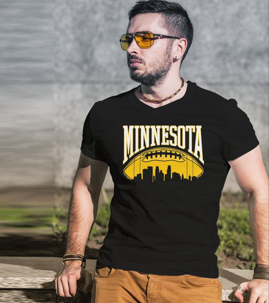 Minnesota Football Skyline Vintage Viking MN T-Shirt
