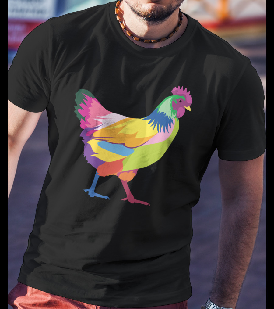 Colorful Rainbow Chicken Hen For Mama T-Shirt