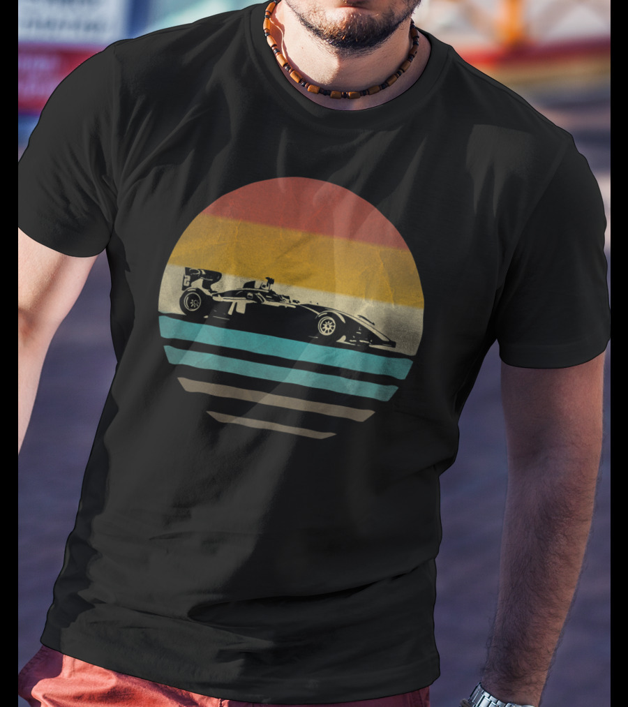 Formula Racing Vintage Sunset Retro Car Old School Racing T-Shirt
