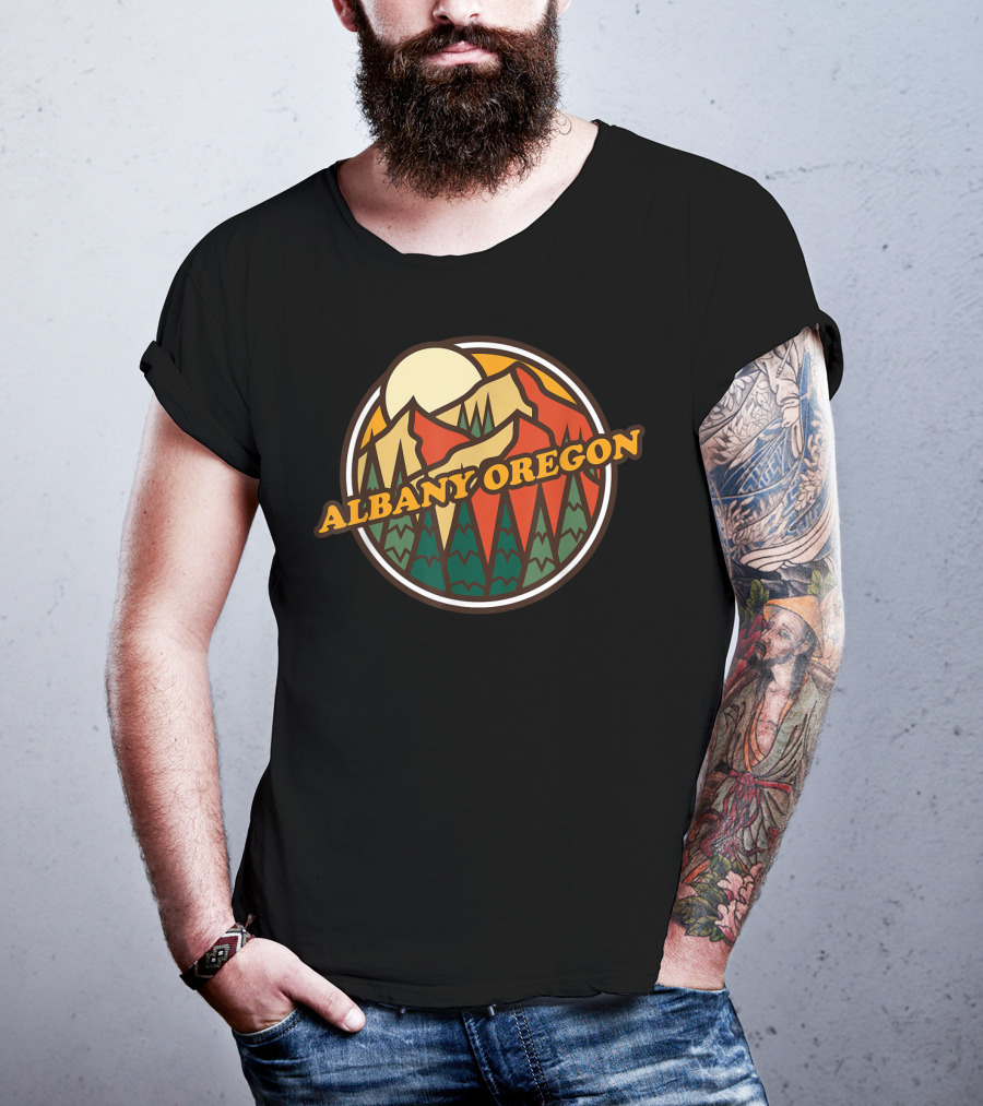 Albany Oregon Vintage Mountain Hiking Adventure T-Shirt