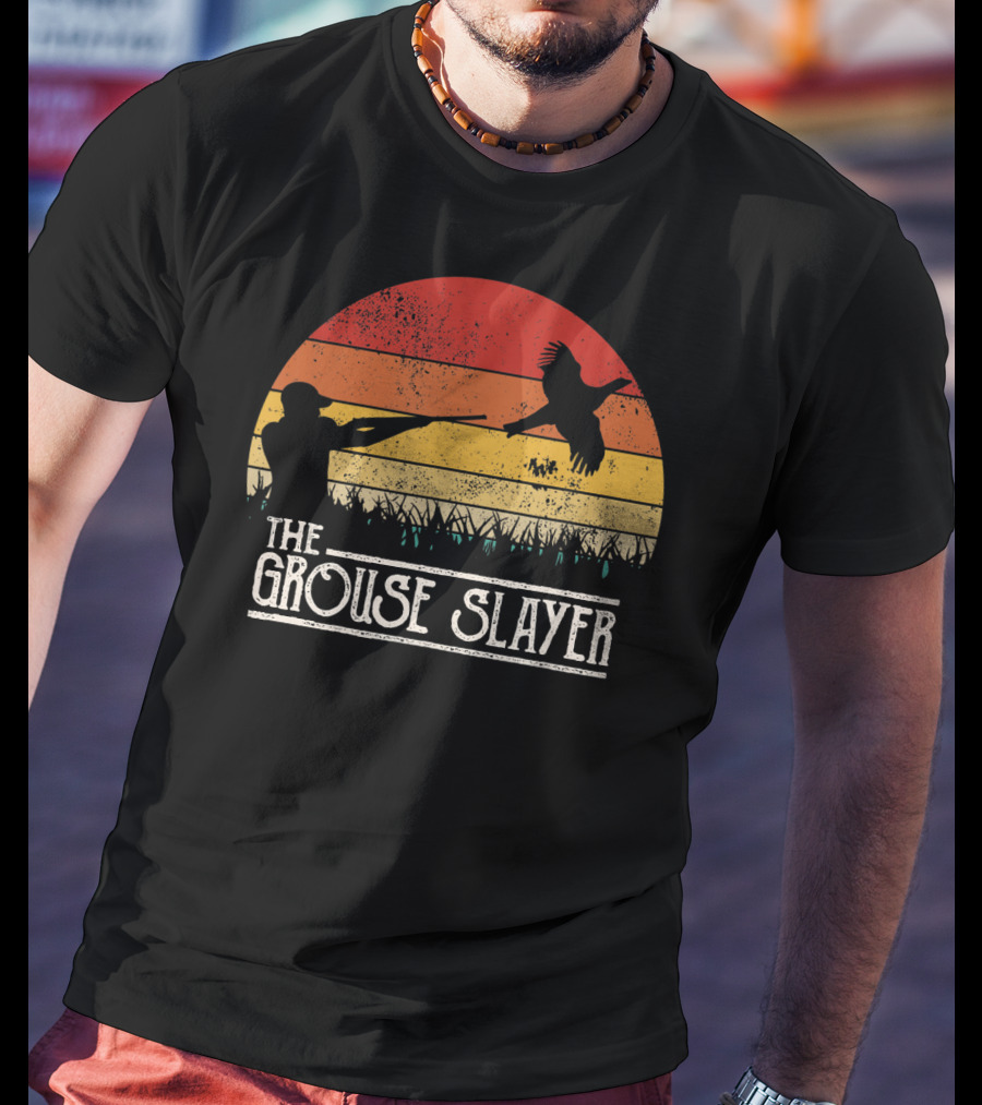 Vintage Sunset Grouse Hunting The Grouse Slayer T-Shirt