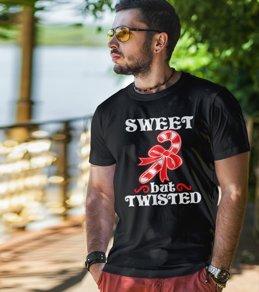 Sweet But Twisted Candy Cane Bow T-Shirt