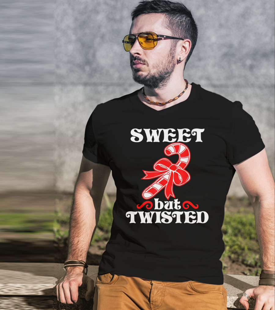 Sweet But Twisted Candy Cane Bow T-Shirt