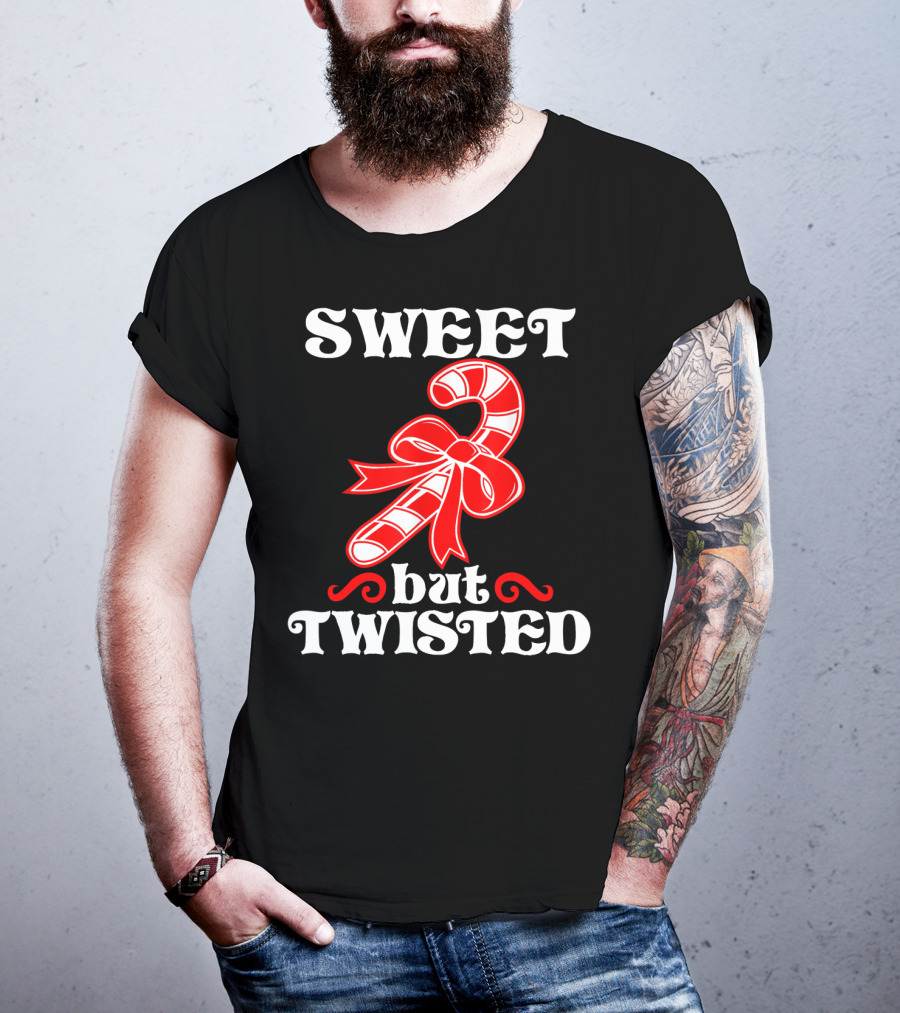 Sweet But Twisted Candy Cane Bow T-Shirt