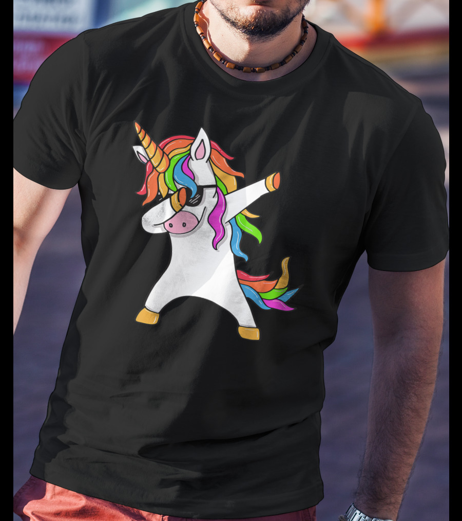 Rainbow Dabbing Unicorn Dab Unicorn T-Shirt