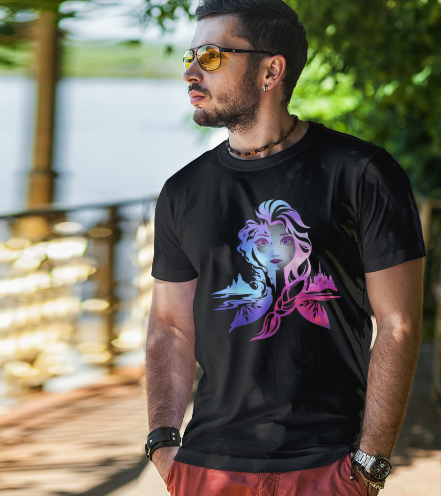 Gradient Frozen Princess Castle T-Shirt