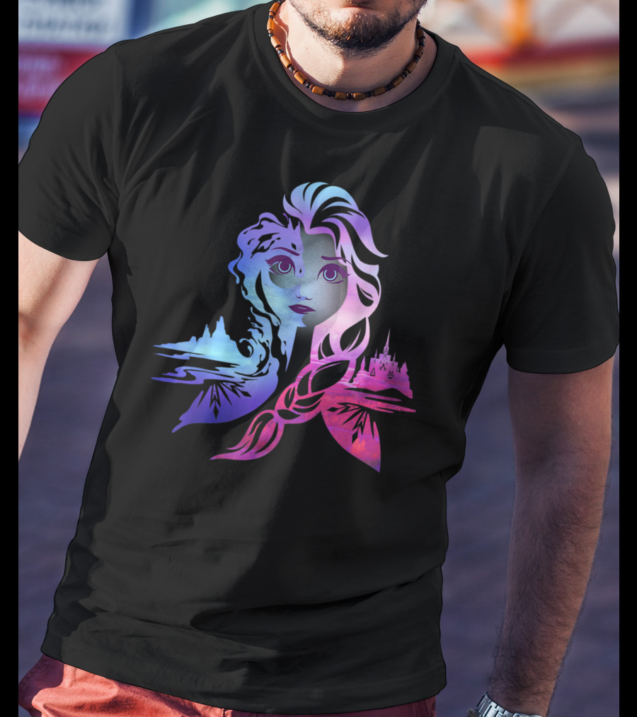 Gradient Frozen Princess Castle T-Shirt