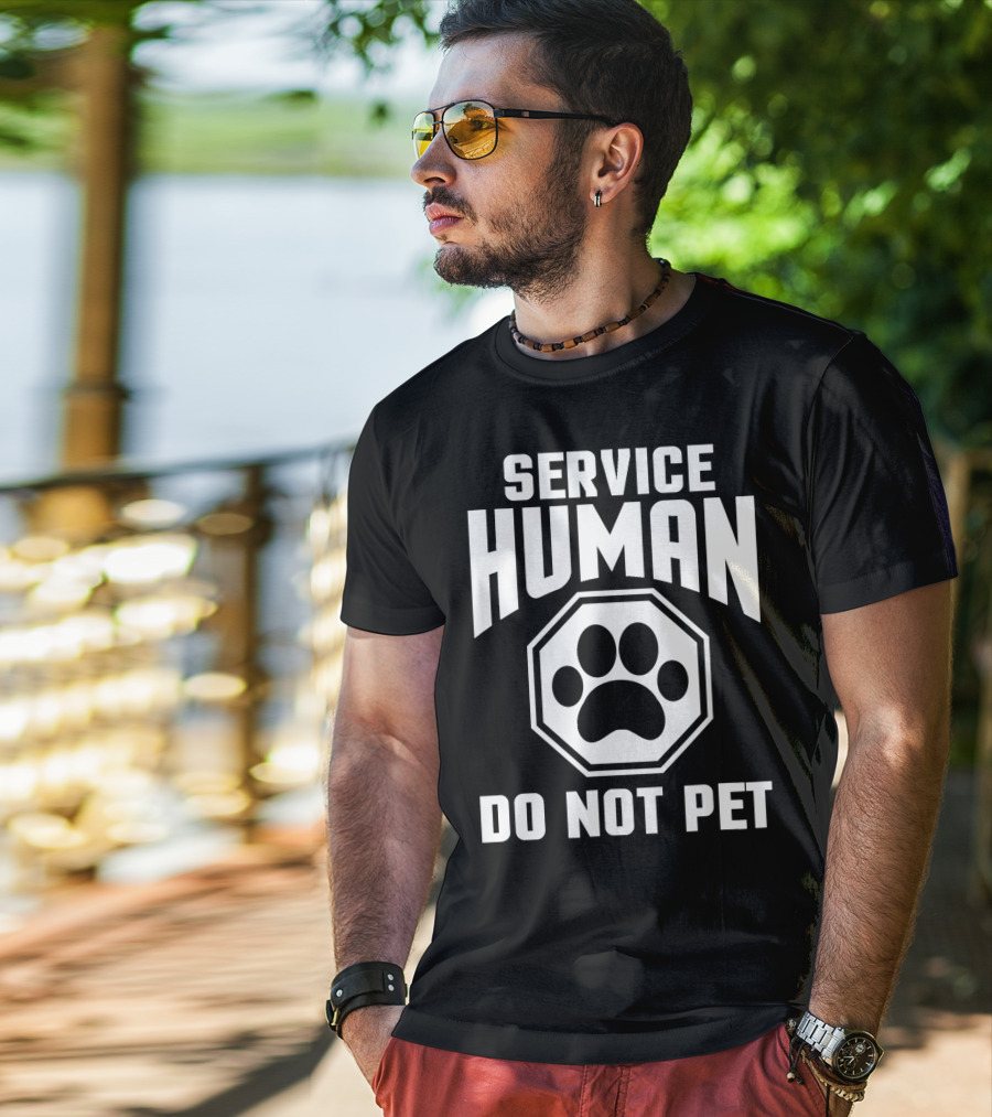 Service Human Do Not Pet Paw Prints T-Shirt