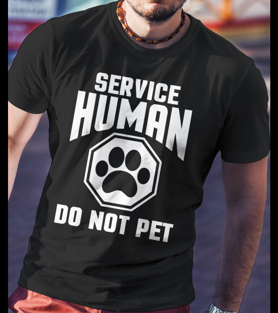 Service Human Do Not Pet Paw Prints T-Shirt