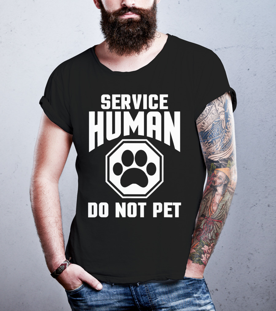Service Human Do Not Pet Paw Prints T-Shirt