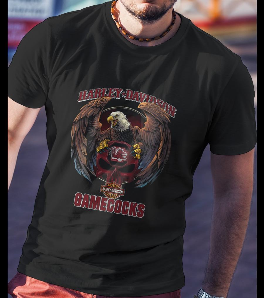 Harley Davidson South Carolina Gamecocks Eagle Motor Cycles T-Shirt