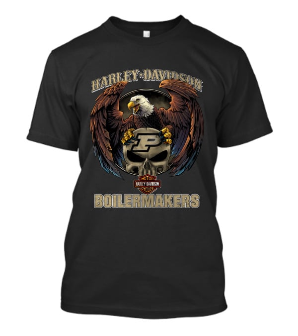 Harley Davidson Purdue Boilermakers Eagle And Skull T-Shirt