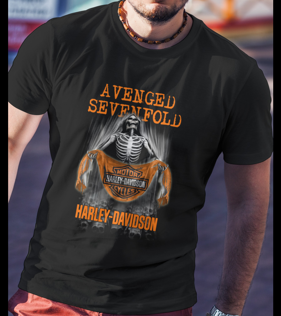 Avenged Sevenfold Harley Davidson Skeleton Motorcycles T-Shirt
