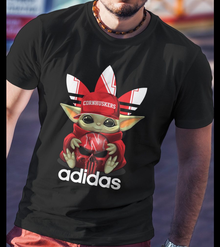 Cornhuskers Nebraska Baby Yoda T-Shirt