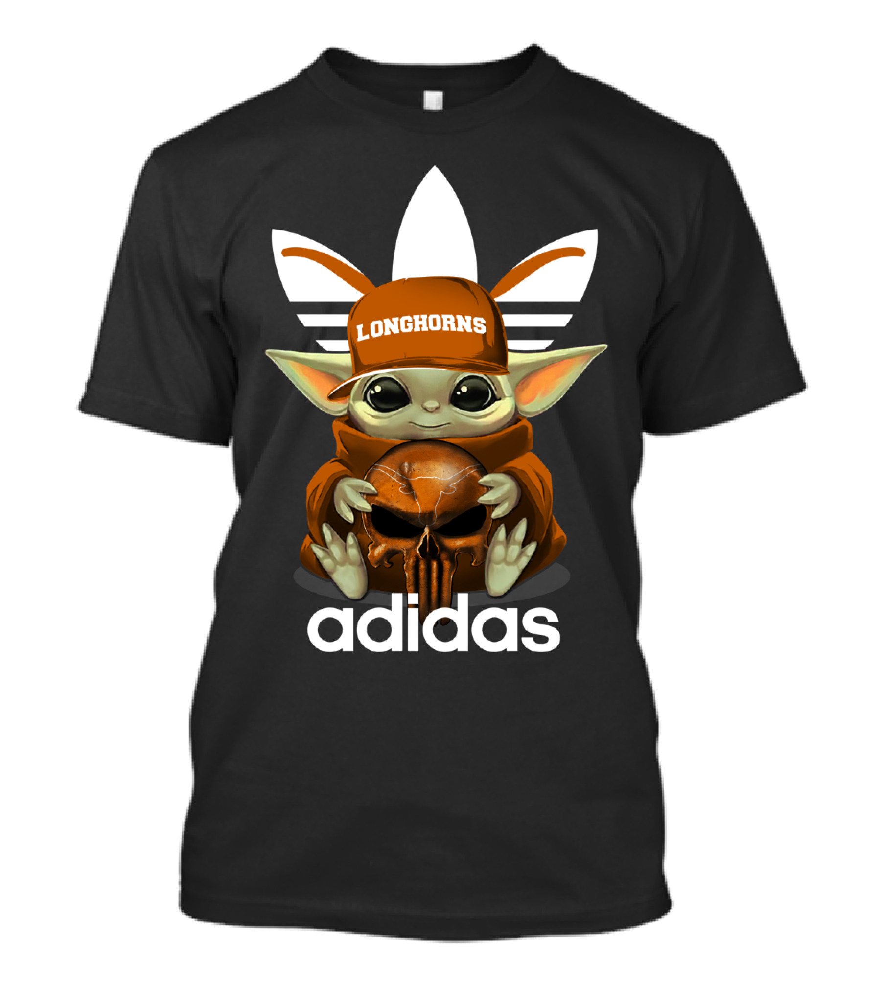 Longhorns Baby Yoda Skull T-Shirt