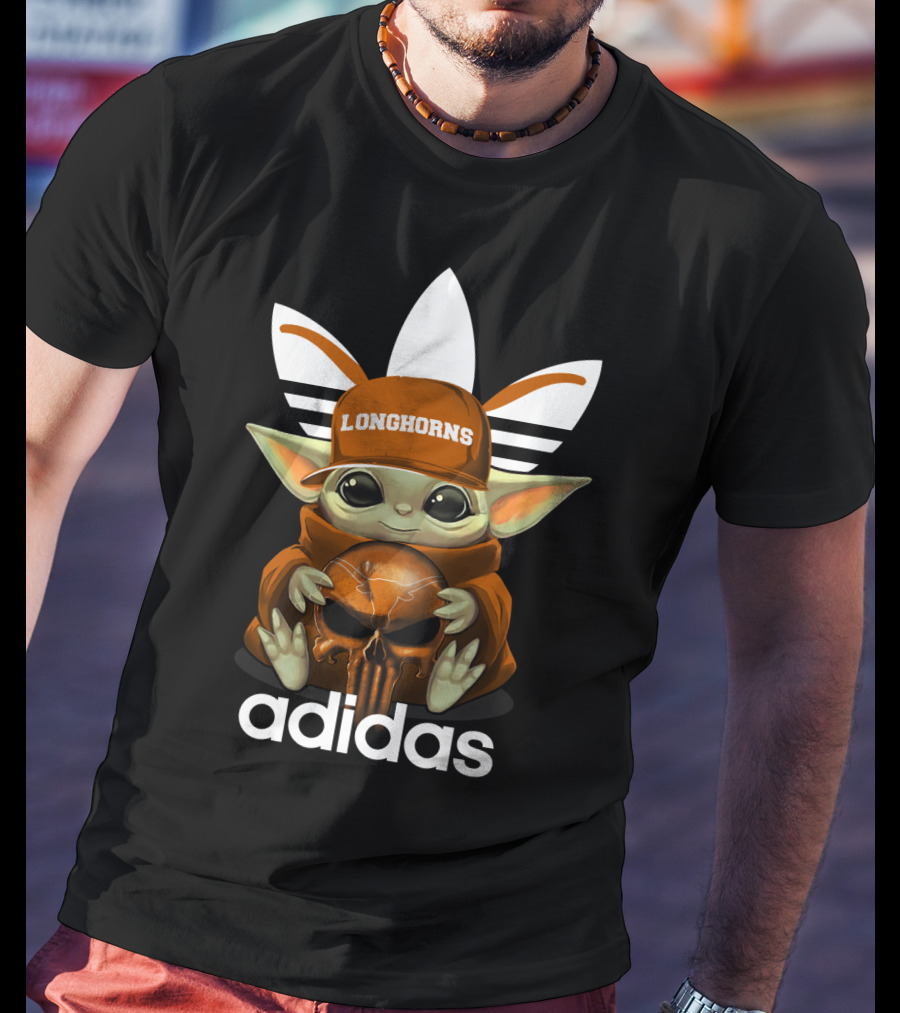 Longhorns Baby Yoda Skull T-Shirt