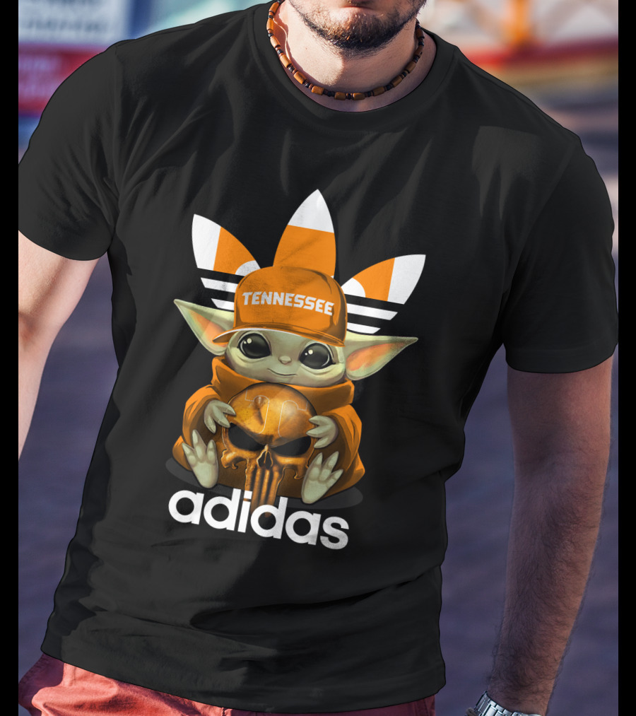 Tennessee Volunteers Baby Yoda Holding Skull T-Shirt
