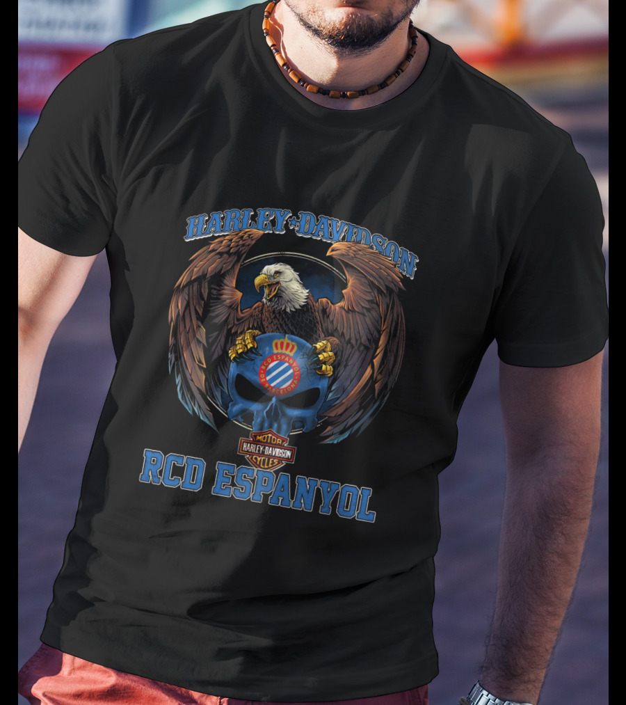 Harley Davidson Rcd Espanyol Eagle Crest T-Shirt
