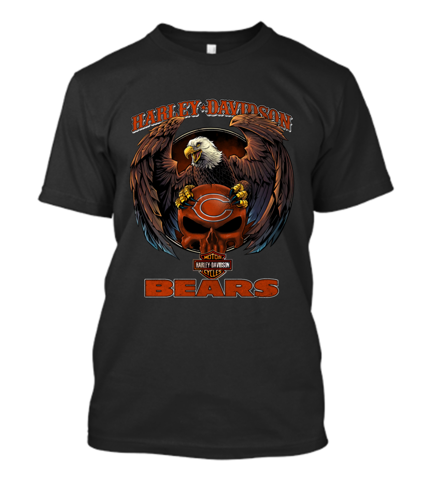 Harley Davidson Motor Cycles Chicago Bears Eagle T-Shirt