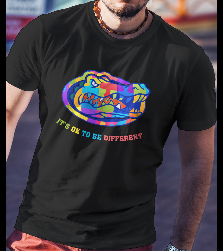 Gators It's OK To Be Different Multicolored Styled Alligator T-Shirt