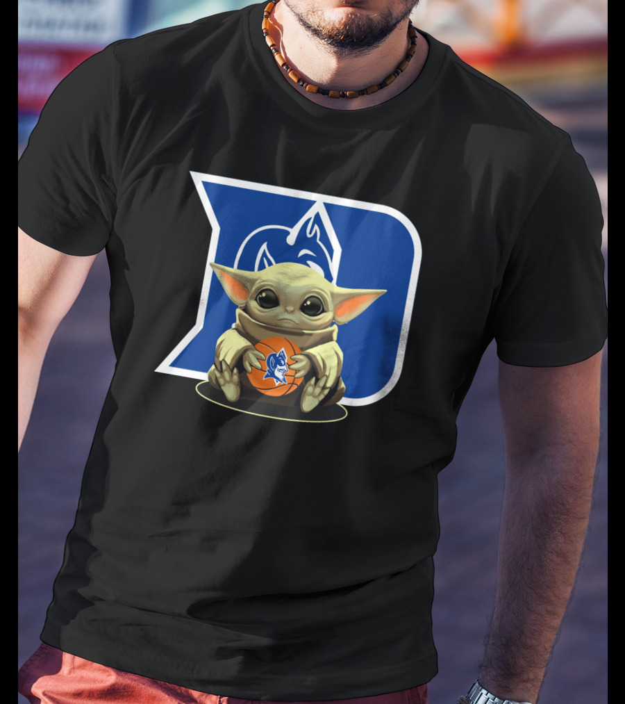 Baby Yoda Basketball With Duke Blue Devils T-Shirt