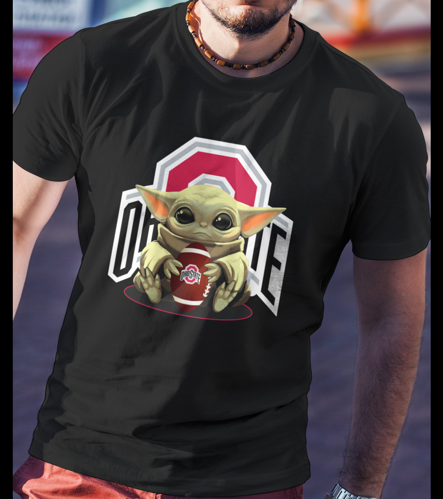 Baby Yoda Ohio State Buckeyes Football Fan T-Shirt